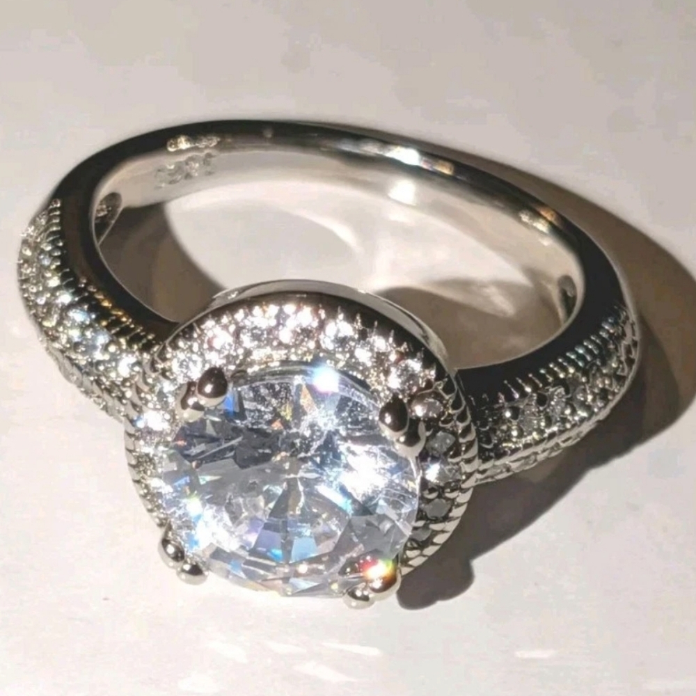 Stunning 3 Ct  Cushion Lab Created Diamond 925 Silver Ring For Men/Women Sz 6 - Picture 7 of 17